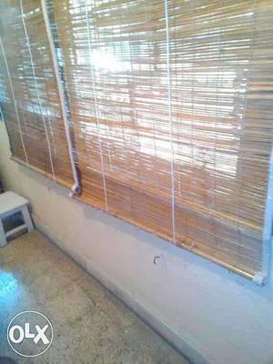 Brown And White Window Blinds