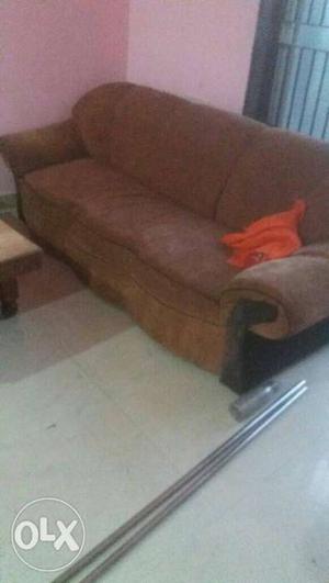 Brown Suede 3 Seat Sofa