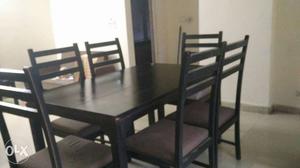 Dining table with 6 chairs sparingly used
