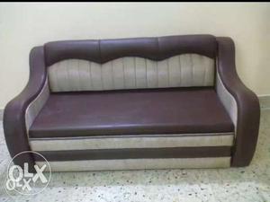Grey And Black Leather Sofa