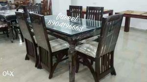 H78 dinning table set in six chairs