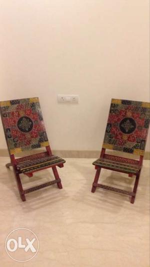 Hand painted wooden chairs