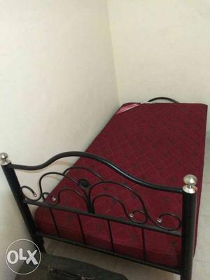 Iron cot bed with Sleepwell Mattress