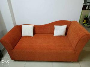 Orange Suede Couch