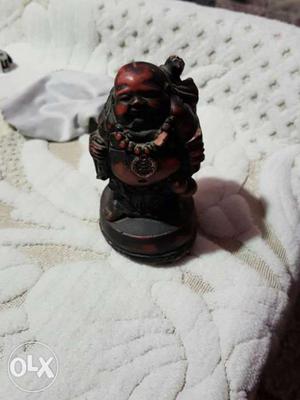 Red And Brown Buddha Ceramic Figurine
