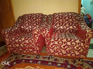 Red And Brown Suede Couch
