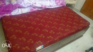 Red Padded Yellow Floral Print Mattress