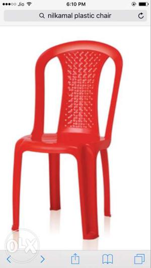 Red Unused Brand New Condition Plastic Chairs - 20 nos.