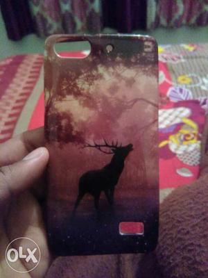 Silhouette Of Black Deer Printed Plastic Iphone Case