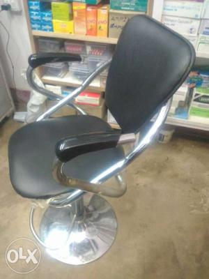 Silver And Black Salon Chair