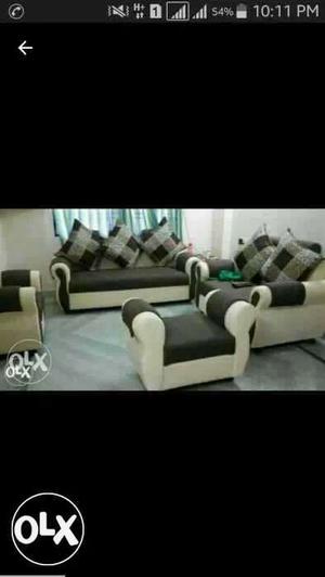 White And Black Sofa Set