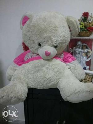 White And Pink Bear Plush Toy