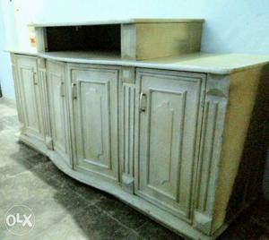 White Wooden Console Cabinet