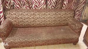 Brown And Silver Suede Couch