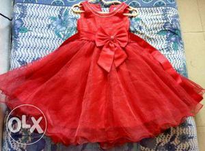 Beautiful red frock for girl - age (6 to 8) years