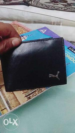 Black Leather Puma Bifold Wallet