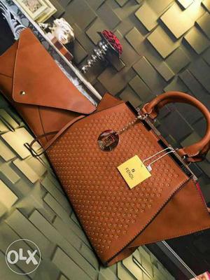 Brown Leather Tote Bag And Handbag