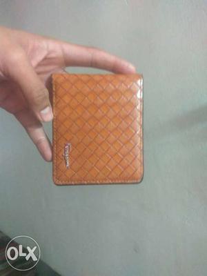 Orange Leather Bifold Wallet