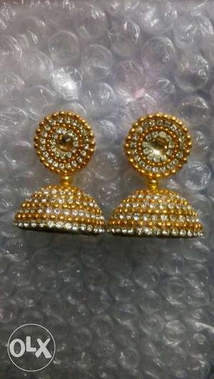 Pair Of Gold And Silver Earrings
