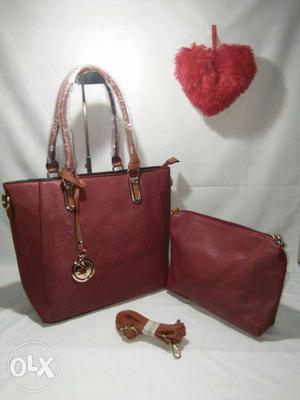 Reed Leather Tote Bag And Clutch