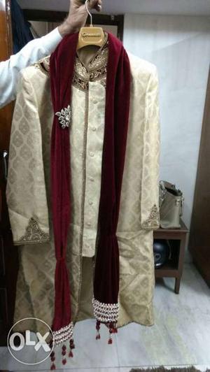 Sherwani with saafa and jooti.stole also included complete