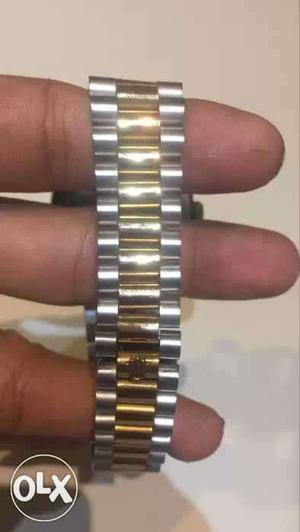 Silver And Gold Link Bracelet Watch