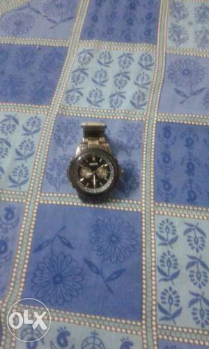 Silver Link Bracelet Round Chronographwatch