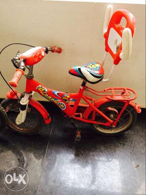 Toddler's Red And Hwite Push Bicycle