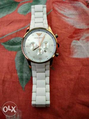 White Link Armani Chronograph Watch