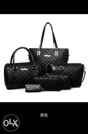 Women's Black Leather Bags Collection