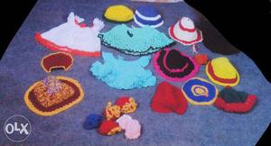 Woolen children's cap 300, Skirt and top 600