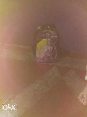 Yellow Black And Purple Backpack
