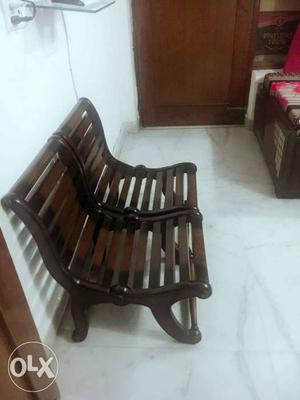 2 Wooden designer chairs Wid low height