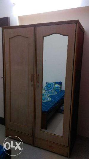 3 door wooden wardrobe with mirror at reasonable price