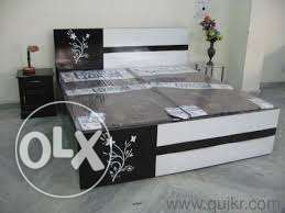 Black And White Wooden Bed Frame