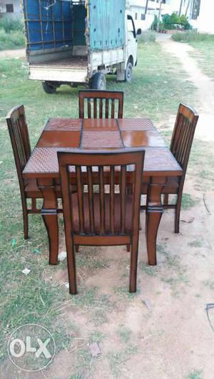 Black Wooden daining Table And 4 Chair only 