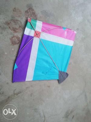 Blue White And Pink Kite