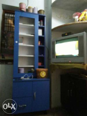 Blue Wooden Display Cabinet