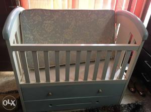 Designer baby cot with storage - v good condition