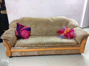 Fabric sofa, which is in good condition.