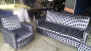 Grey Satin Sofa Set
