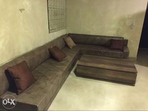 L shaped new sofa set with table