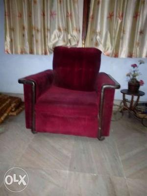 Red Suede Sofa Chair