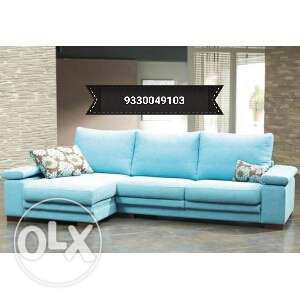 Teal Fabric Sectional Sofa