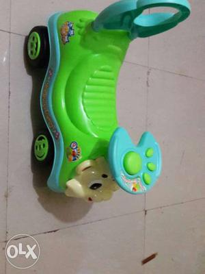 Toddler's Green And Teal Ride On Toy Cart