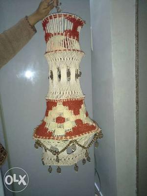 White And Red Knitted Hanging Decor