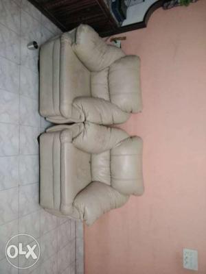 White Leather Armchairs