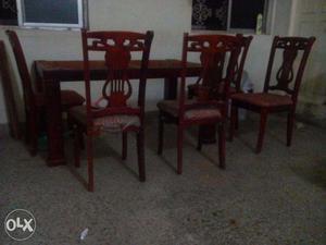 Wood Dinning table with 6 chairs