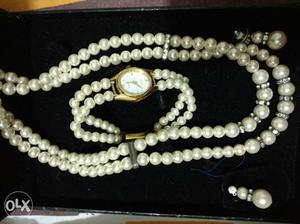 Beautiful pearl set with watch bought a year back