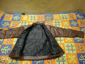 Black And Brown Leather Jacket